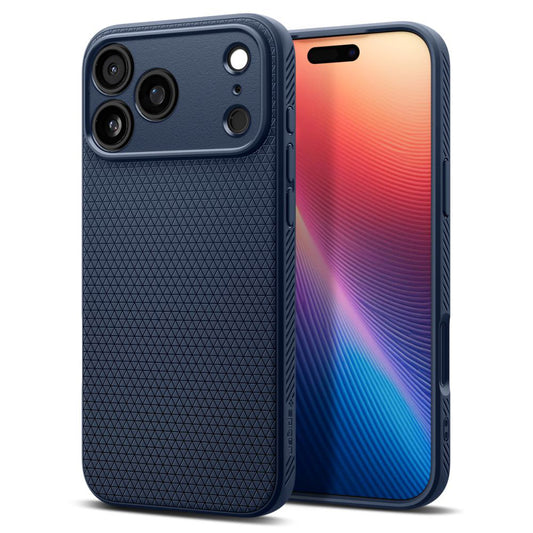 Hoes voor Apple iPhone 17 Pro, Spigen, Liquid Air, Marineblauw