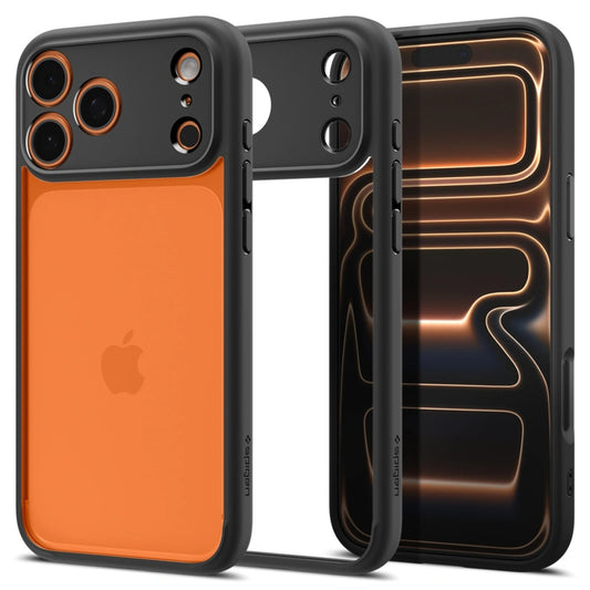 Hoes voor Apple iPhone 17 Pro, Spigen, Ultra Hybrid, Matzwart
