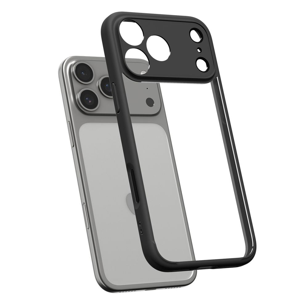 Hoes voor Apple iPhone 17 Pro, Spigen, Ultra Hybrid, Matzwart