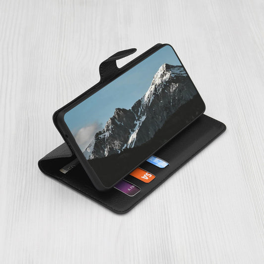 Hoes voor Apple iPhone 17 Pro, Techsuit, Leather Folio, Zwart