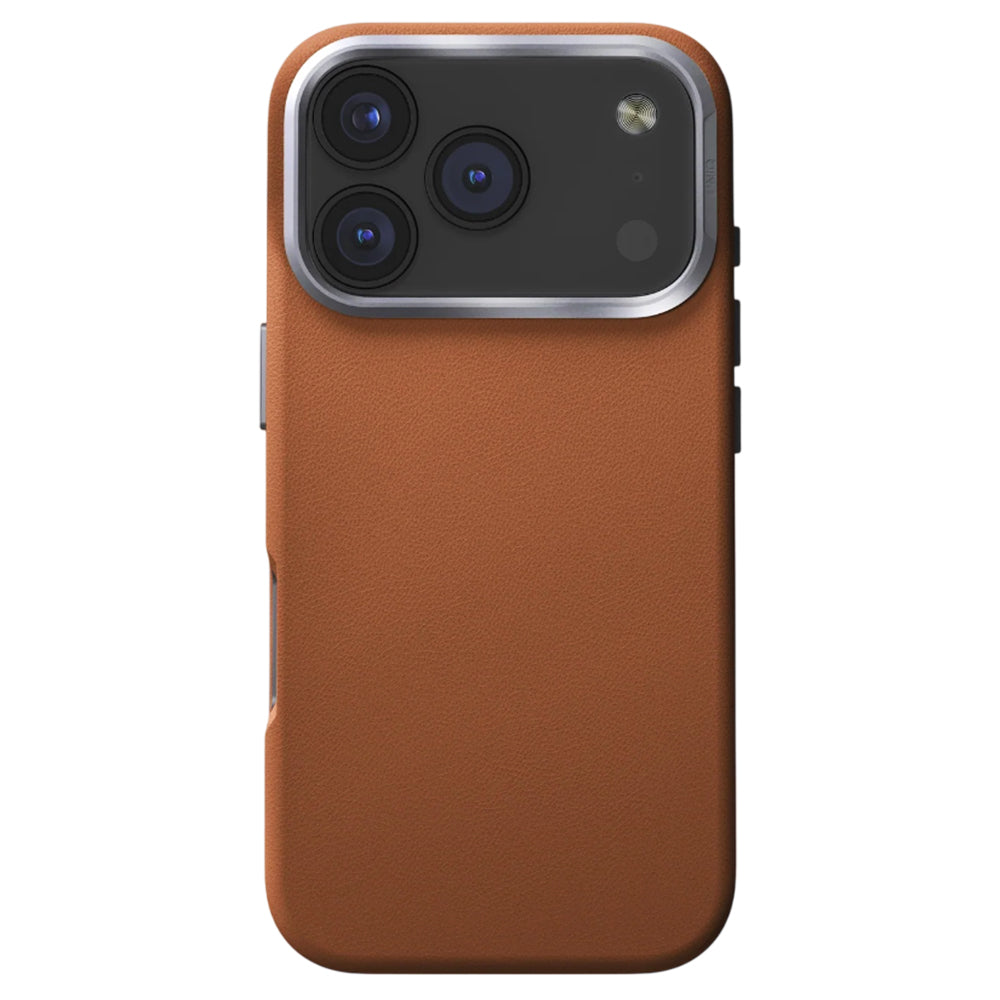 Hoes voor Apple iPhone 17 Pro, UNIQ, Lyden Leatherette, Bruin