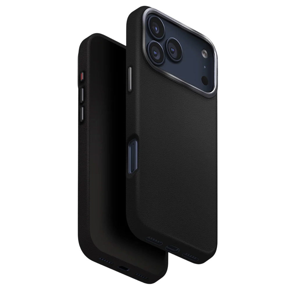 Hoes voor Apple iPhone 17 Pro, UNIQ, Lyden Leatherette, Zwart