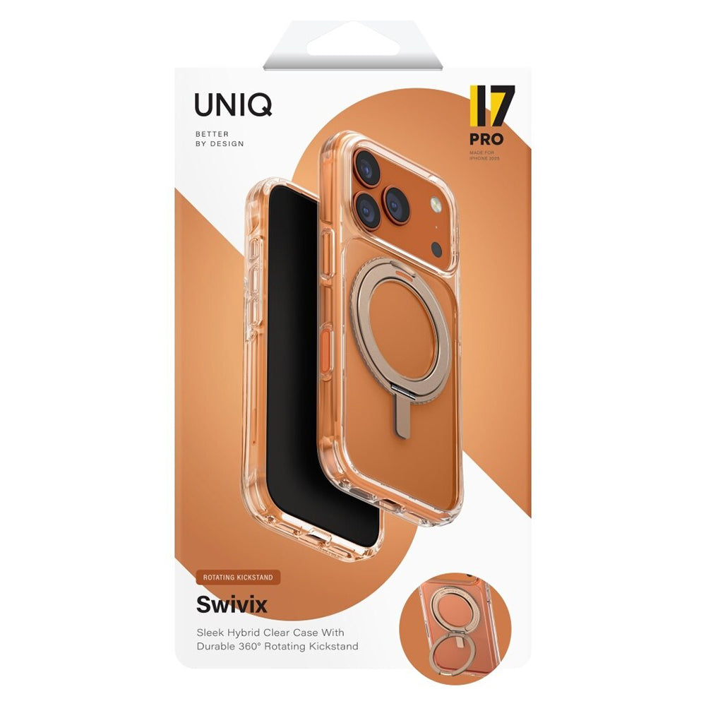 Hoes voor Apple iPhone 17 Pro, UNIQ, Swivix, Goud