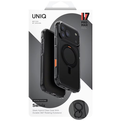 Hoes voor Apple iPhone 17 Pro, UNIQ, Swivix, Zwart
