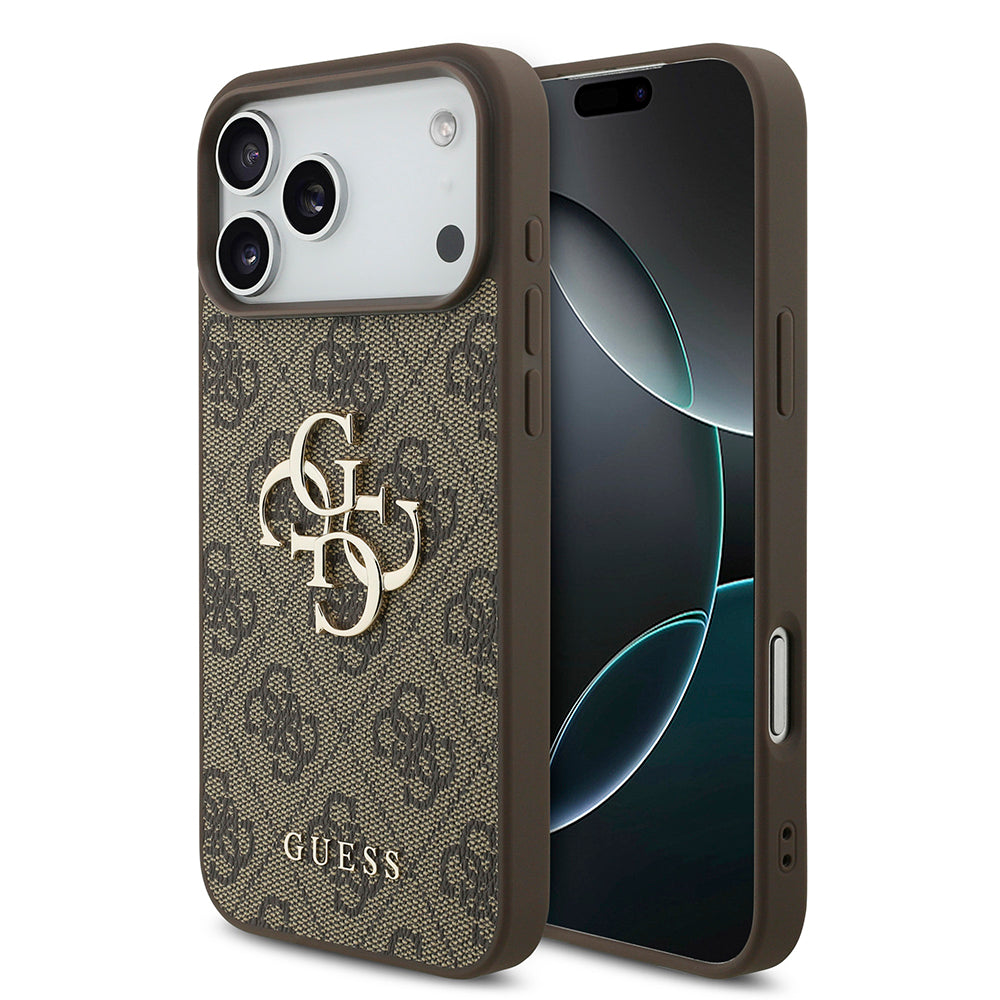 Hoes voor Apple iPhone 18 Pro / 17 Pro, Guess, 4G Big Logo, Bruin