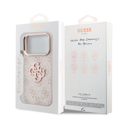 Hoes voor Apple iPhone 18 Pro / 17 Pro, Guess, 4G Big Resin Logo, Roze