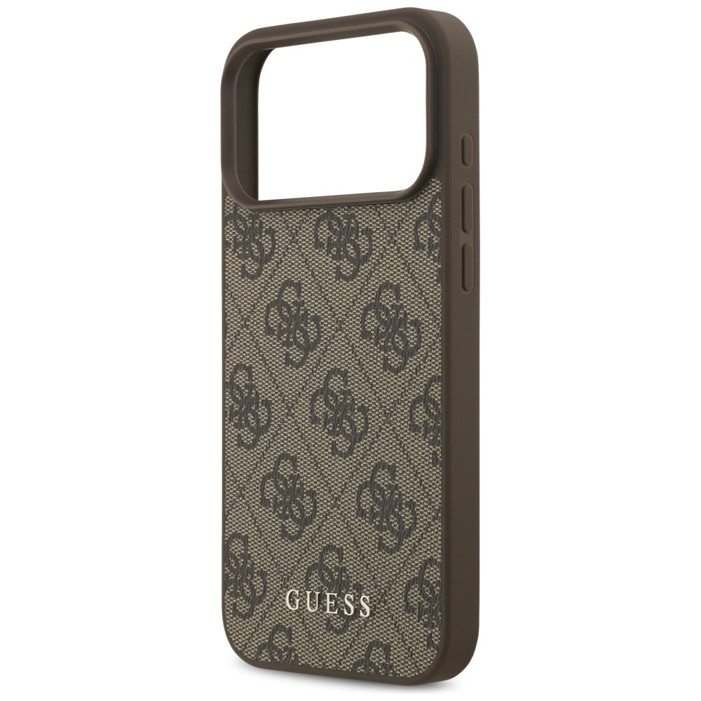 Hoes voor Apple iPhone 18 Pro / 17 Pro, Guess, 4G Classic Logo, Bruin