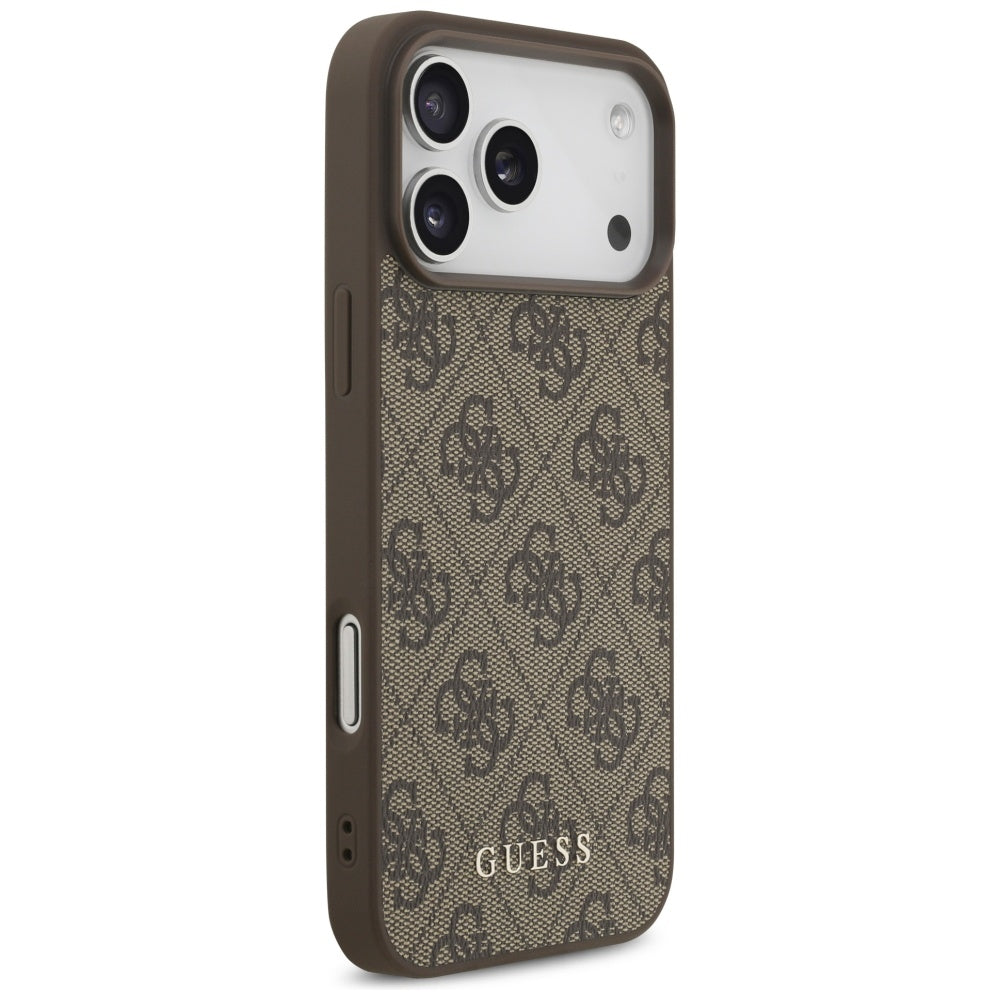 Hoes voor Apple iPhone 18 Pro / 17 Pro, Guess, 4G Classic Logo, Bruin
