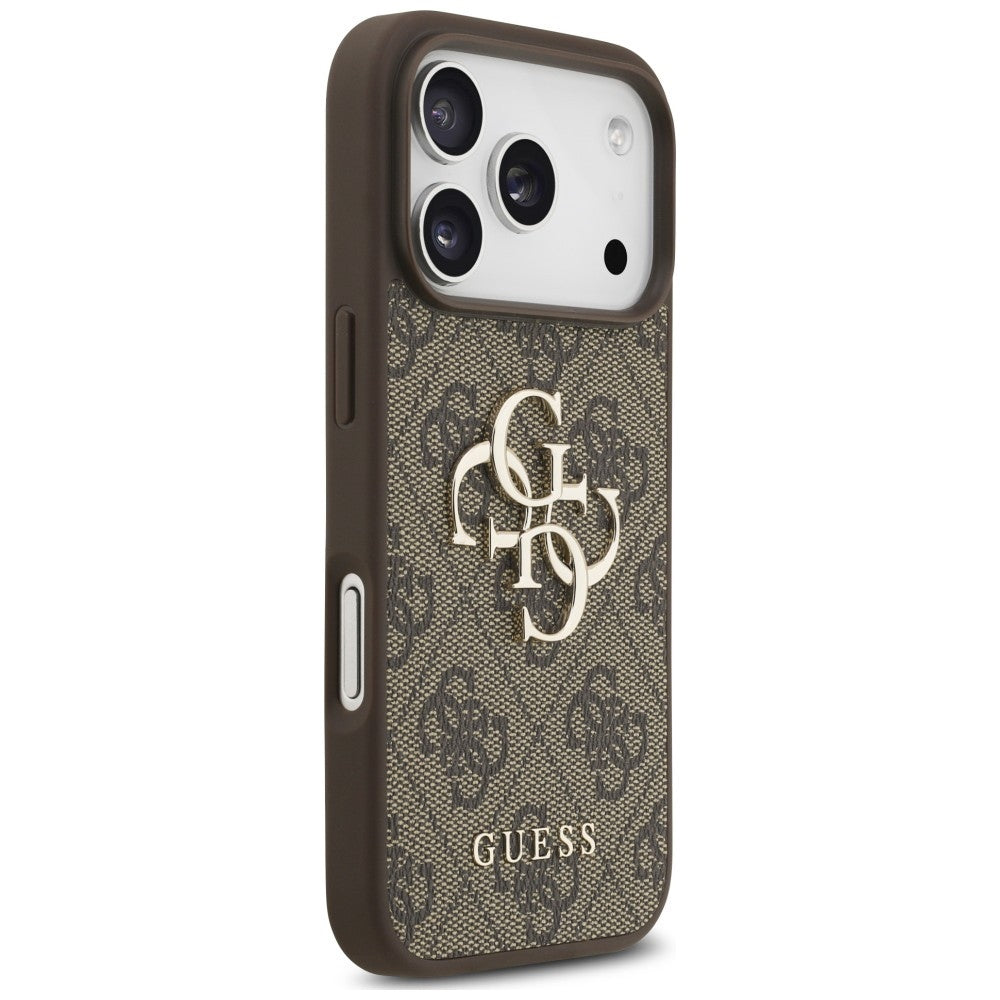 Hoes voor Apple iPhone 18 Pro / 17 Pro, Guess, 4G Classic Logo met Band, Bruin