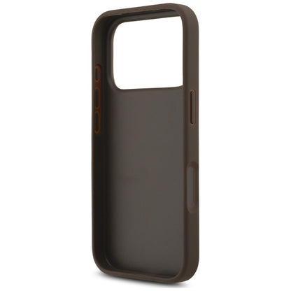 Hoes voor Apple iPhone 18 Pro / 17 Pro, Guess, 4G Classic Logo met Band, Bruin