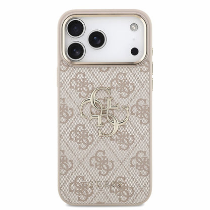 Hoesje voor Apple iPhone 18 Pro / 17 Pro, Guess, 4G Classic Logo with Strap, roségoud