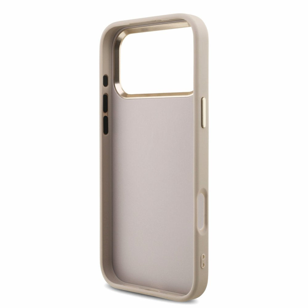 Hoesje voor Apple iPhone 18 Pro / 17 Pro, Guess, 4G Classic Logo with Strap, roségoud