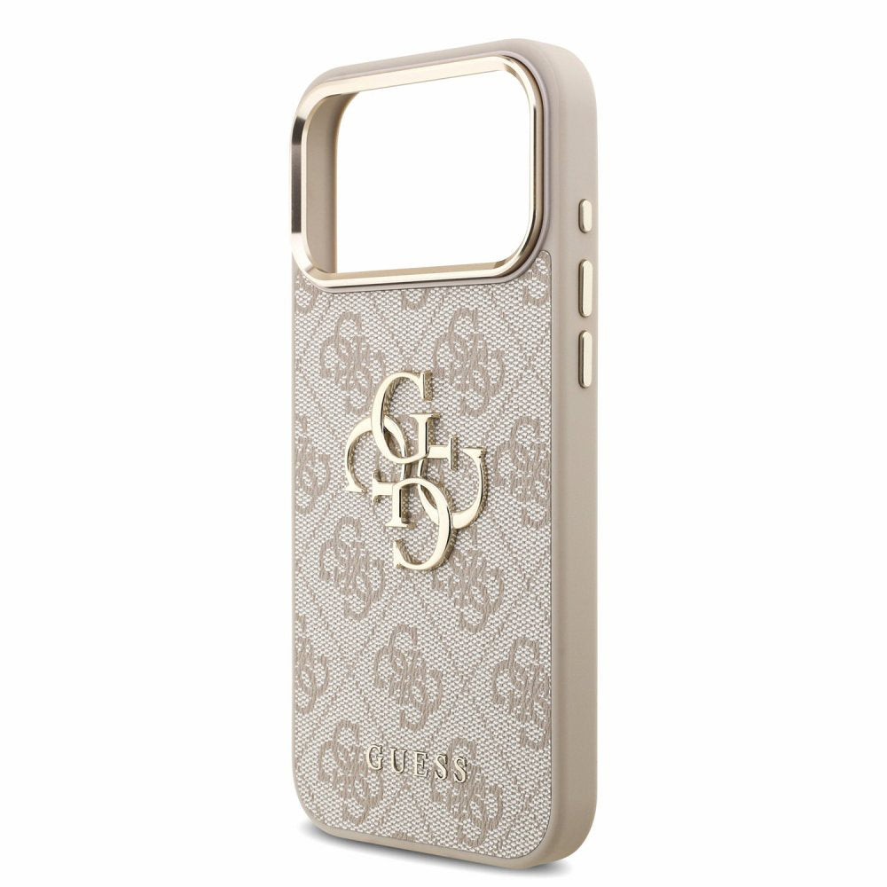 Hoesje voor Apple iPhone 18 Pro / 17 Pro, Guess, 4G Classic Logo with Strap, roségoud
