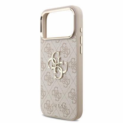 Hoesje voor Apple iPhone 18 Pro / 17 Pro, Guess, 4G Classic Logo with Strap, roségoud