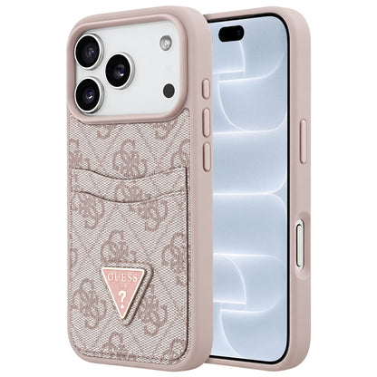Hoesje voor Apple iPhone 18 Pro / 17 Pro, Guess, 4G Double Card Triangle, roze