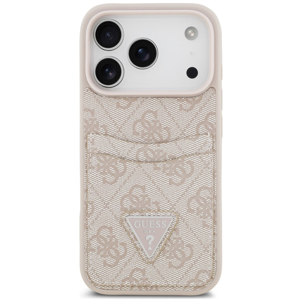 Hoesje voor Apple iPhone 18 Pro / 17 Pro, Guess, 4G Double Card Triangle, roze