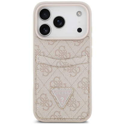 Hoesje voor Apple iPhone 18 Pro / 17 Pro, Guess, 4G Double Card Triangle, roze