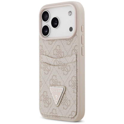 Hoesje voor Apple iPhone 18 Pro / 17 Pro, Guess, 4G Double Card Triangle, roze