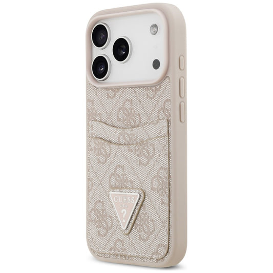 Hoesje voor Apple iPhone 18 Pro / 17 Pro, Guess, 4G Double Card Triangle, roze