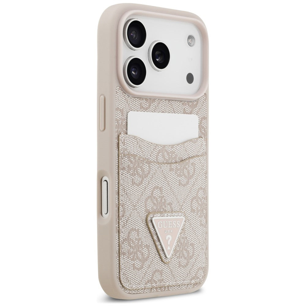 Hoesje voor Apple iPhone 18 Pro / 17 Pro, Guess, 4G Double Card Triangle, roze
