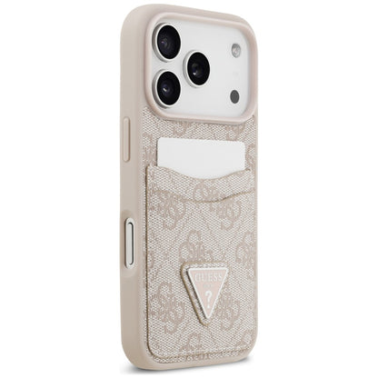 Hoesje voor Apple iPhone 18 Pro / 17 Pro, Guess, 4G Double Card Triangle, roze