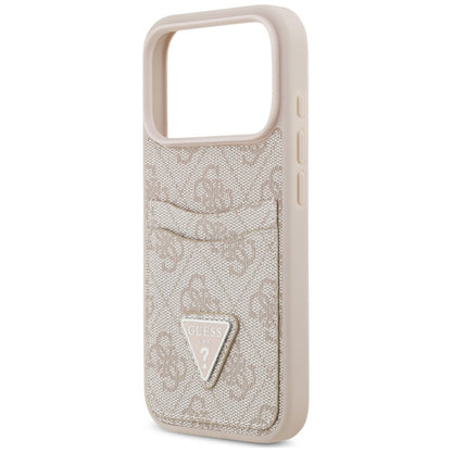 Hoesje voor Apple iPhone 18 Pro / 17 Pro, Guess, 4G Double Card Triangle, roze