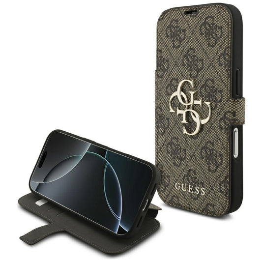 Hoes voor Apple iPhone 18 Pro / 17 Pro, Guess, 4G Metal Logo, Bruin