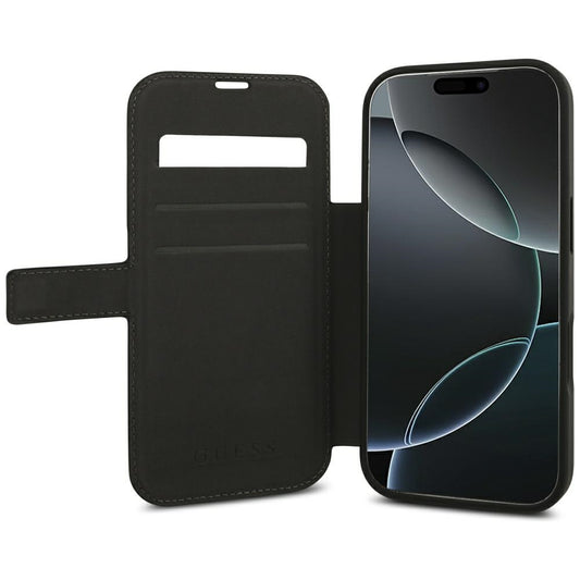 Hoes voor Apple iPhone 18 Pro / 17 Pro, Guess, 4G Metal Logo, Zwart