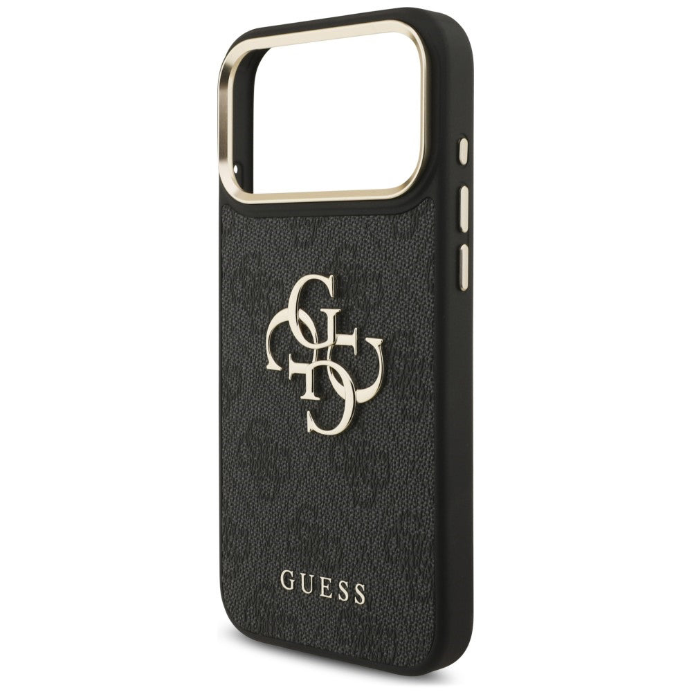 Case for Apple iPhone 18 Pro / 17 Pro, Guess, Big 4G Classic Logo & Big Strap Metal Buttons, Black