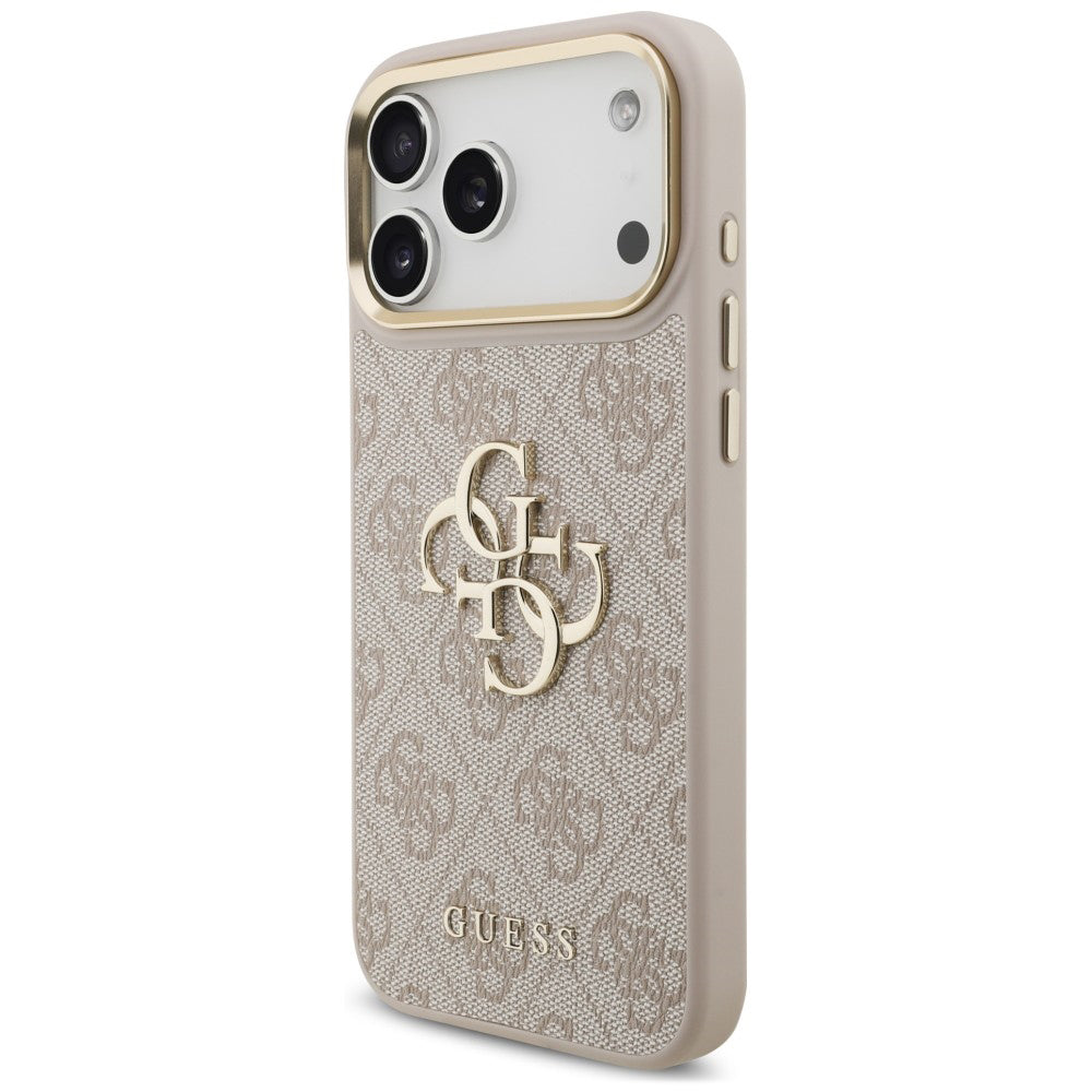 Case for Apple iPhone 18 Pro / 17 Pro, Guess, Big 4G Classic Logo & Big Strap Metal Buttons, Pink
