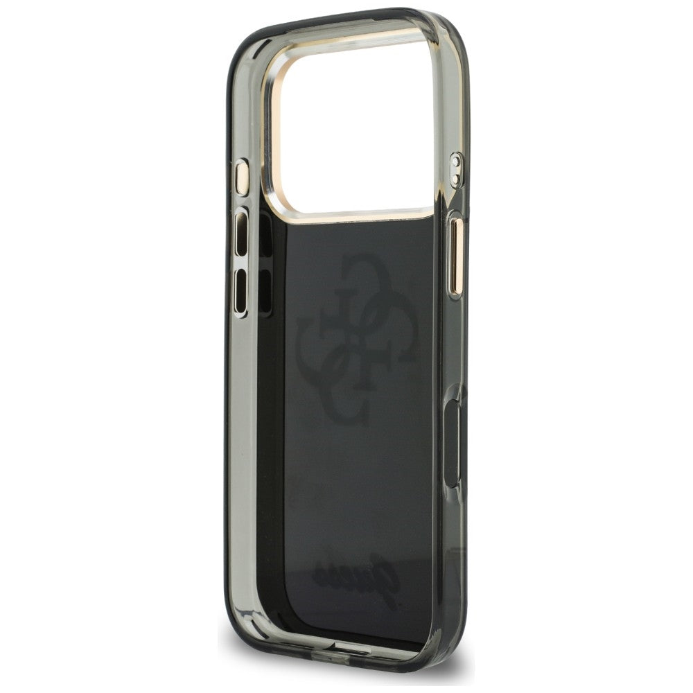 Hoesje voor Apple iPhone 18 Pro / 17 Pro, Guess, IML 4G Metal Script, Zwart