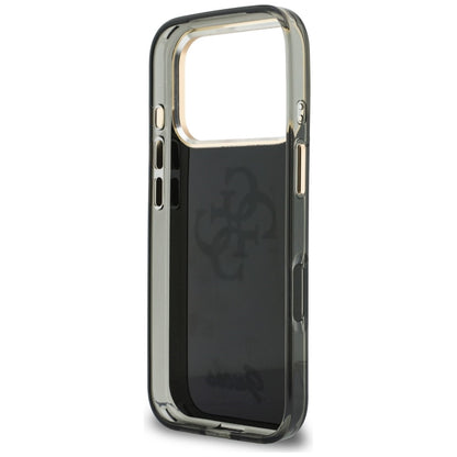 Hoesje voor Apple iPhone 18 Pro / 17 Pro, Guess, IML 4G Metal Script, Zwart
