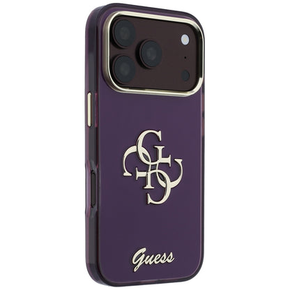 Hoesje voor Apple iPhone 18 Pro / 17 Pro, Guess, IML 4G Metal Script, Wijnrood