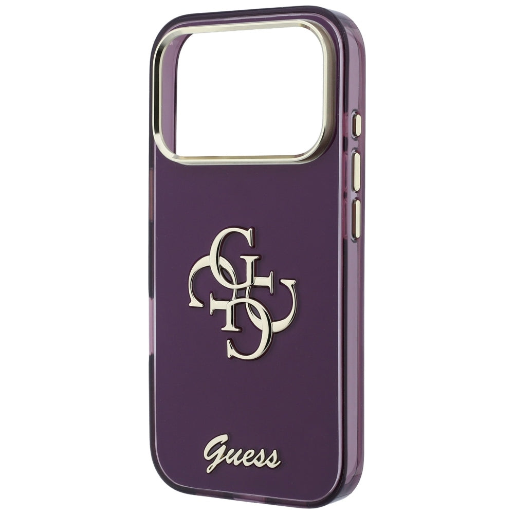 Hoesje voor Apple iPhone 18 Pro / 17 Pro, Guess, IML 4G Metal Script, Wijnrood