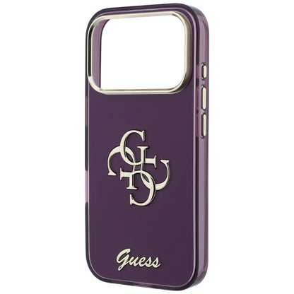 Hoesje voor Apple iPhone 18 Pro / 17 Pro, Guess, IML 4G Metal Script, Wijnrood