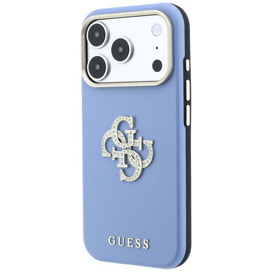 Hoes voor Apple iPhone 18 Pro / 17 Pro, Guess, Smooth Big Strass Logo, Bleu
