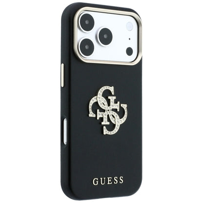 Hoes voor Apple iPhone 18 Pro / 17 Pro, Guess, Smooth Big Strass Logo, Zwart
