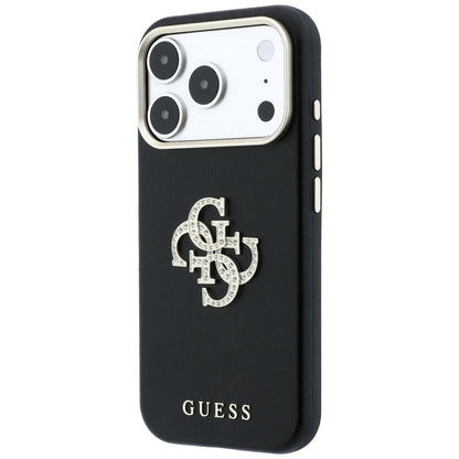 Hoes voor Apple iPhone 18 Pro / 17 Pro, Guess, Smooth Big Strass Logo, Zwart
