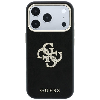 Hoes voor Apple iPhone 18 Pro / 17 Pro, Guess, Smooth Big Strass Logo, Zwart