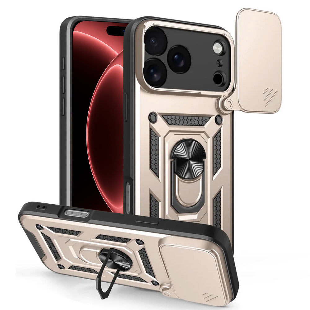 Hoes voor Apple iPhone 18 Pro / 17 Pro, Techsuit, CamShield, Goud