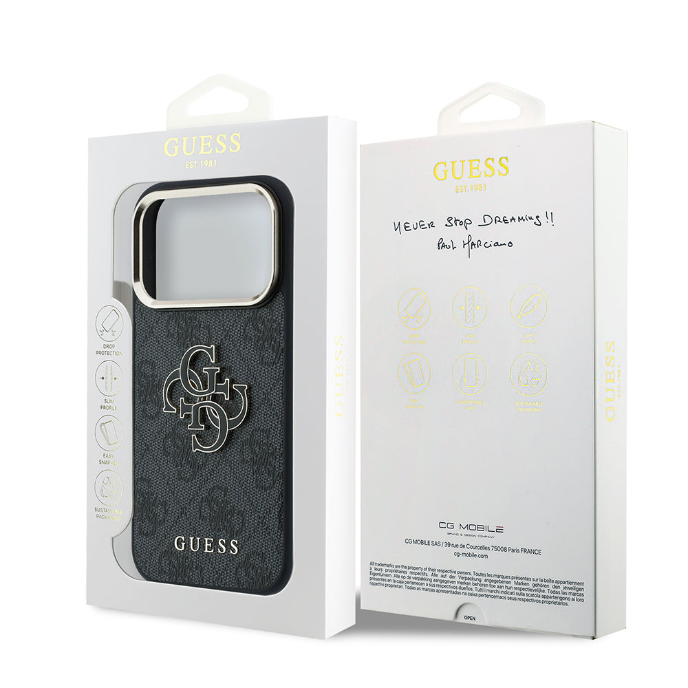 Hoes voor Apple iPhone 18 Pro Max / 17 Pro Max, Guess, 4G Big Resin Logo, Zwart