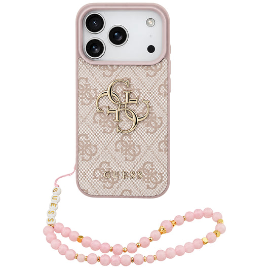 Hoes voor Apple iPhone 18 Pro Max / 17 Pro Max, Guess, 4G Classic Logo met Band, Roze