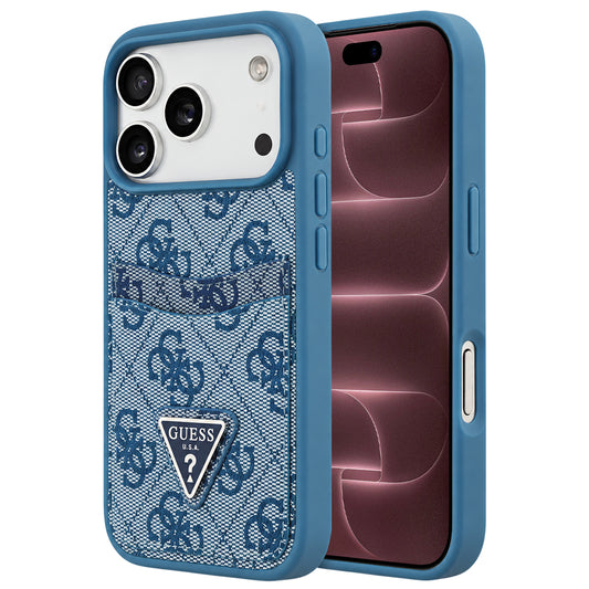Hoesje voor Apple iPhone 18 Pro Max / 17 Pro Max, Guess, 4G Double Card Triangle, blauw