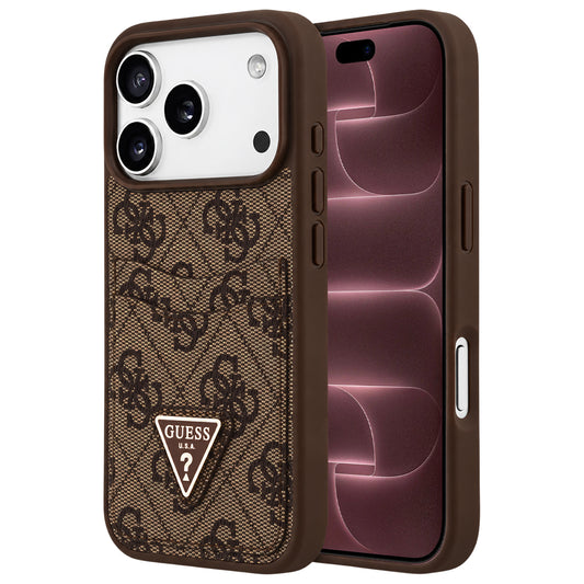 Hoesje voor Apple iPhone 18 Pro Max / 17 Pro Max, Guess, 4G Double Card Triangle, bruin