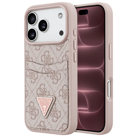 Hoesje voor Apple iPhone 18 Pro Max / 17 Pro Max, Guess, 4G Double Card Triangle, roze