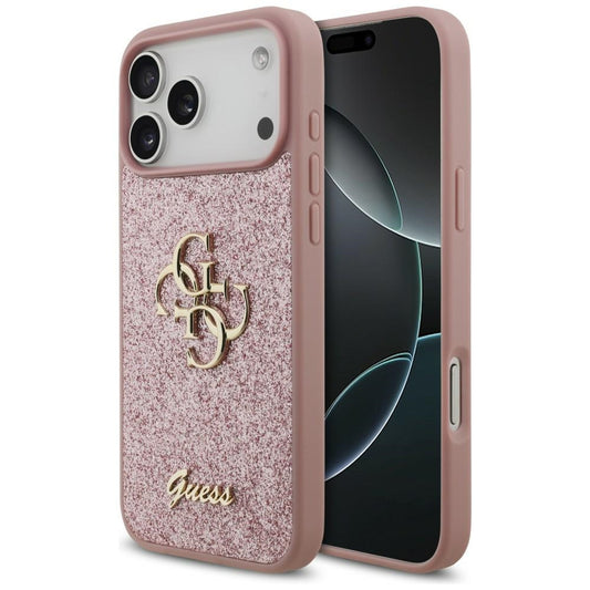 Hoesje voor Apple iPhone 18 Pro Max / 17 Pro Max, Guess, Fixed Glitter Big 4G, Roze