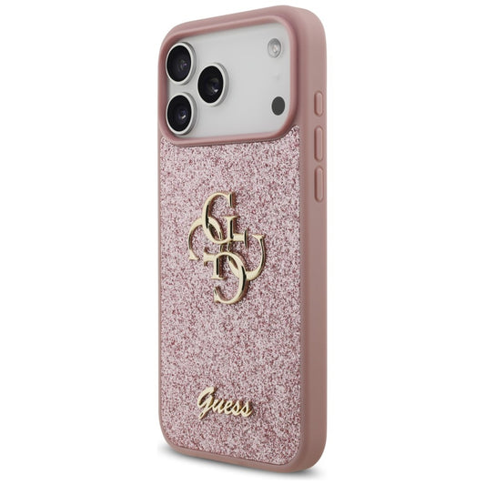 Hoesje voor Apple iPhone 18 Pro Max / 17 Pro Max, Guess, Fixed Glitter Big 4G, Roze