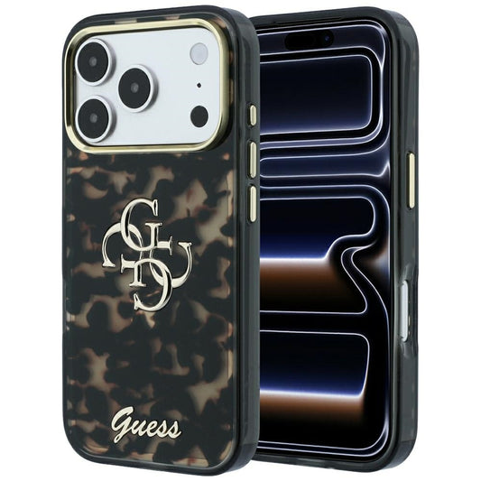 Hoesje voor Apple iPhone 18 Pro Max / 17 Pro Max, Guess, IML 4G Metal Script, Bruin