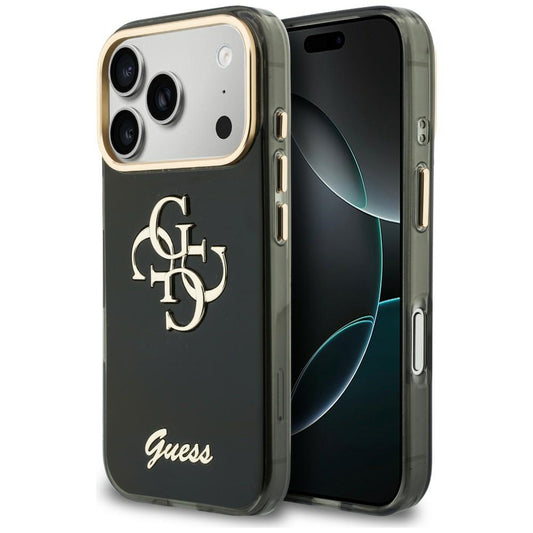 Hoesje voor Apple iPhone 18 Pro Max / 17 Pro Max, Guess, IML 4G Metal Script, Zwart