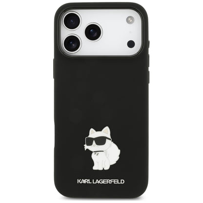 Hoesje voor Apple iPhone 18 Pro Max / 17 Pro Max, Karl Lagerfeld, Choupette Metal Pin, zwart